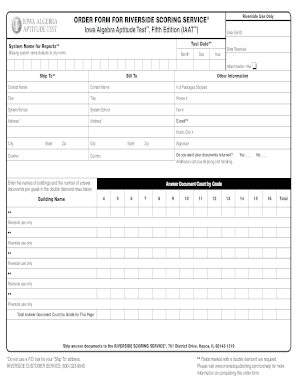 Riverside Scoring Service Order Form