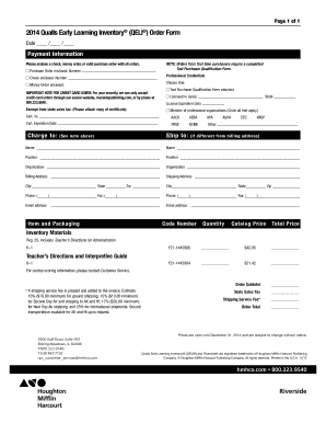2014 Qualls Early Learning Inventory Order Form