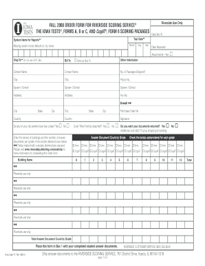 Riverside Scoring Service Order Form