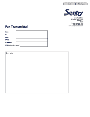 Sentry Real Estate Fax Transmittal