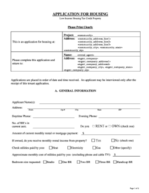 Low-Income Housing Tax Credit Application