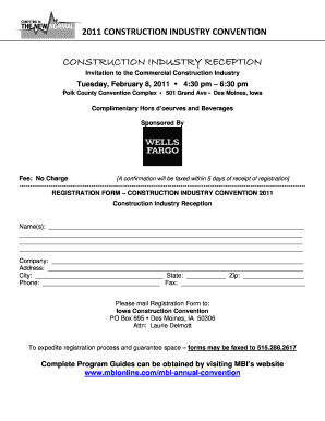 Construction Industry Convention 2011 Registration Form