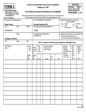 Form 4 Statement of Changes in Beneficial Ownership