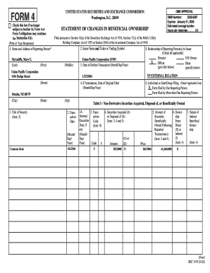 Form 4 Statement of Changes in Beneficial Ownership