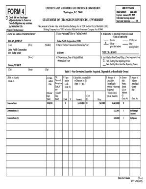 Form 4 Statement of Changes in Beneficial Ownership