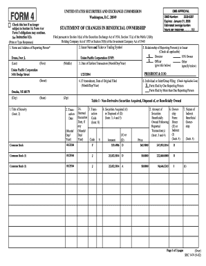 Form 4 Statement of Changes in Beneficial Ownership