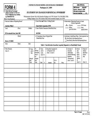 Form 4 Statement of Changes in Beneficial Ownership