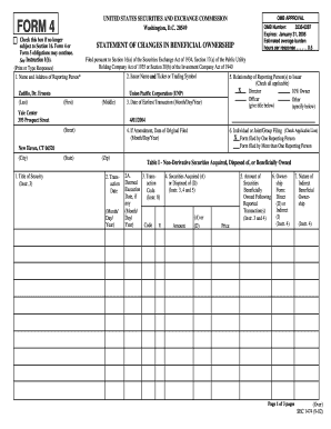 Form 4 Statement of Changes in Beneficial Ownership