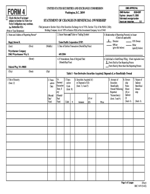Form 4 Statement of Changes in Beneficial Ownership