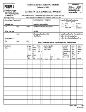 Form 4 Statement of Changes in Beneficial Ownership