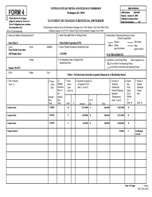 Form 4 Statement of Changes in Beneficial Ownership