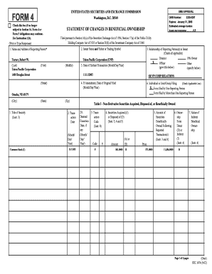 Form 4 Statement of Changes in Beneficial Ownership