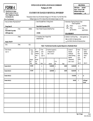 Form 4 Statement of Changes in Beneficial Ownership