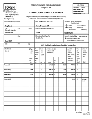 Form 4 Statement of Changes in Beneficial Ownership