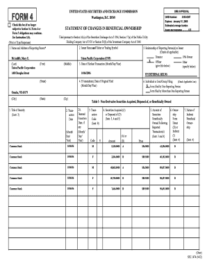 Form 4 Statement of Changes in Beneficial Ownership