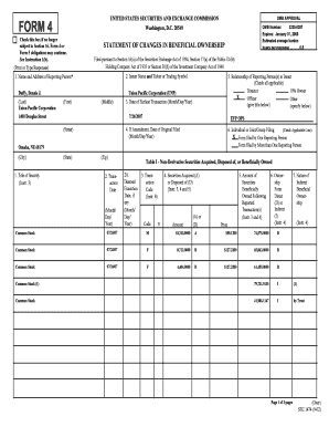 Form 4 Statement of Changes in Beneficial Ownership