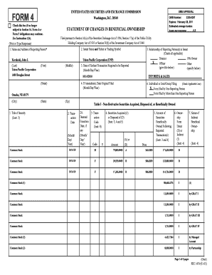 Form 4 Statement of Changes in Beneficial Ownership