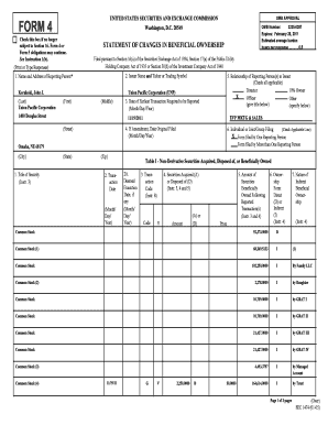 Form 4 Statement of Changes in Beneficial Ownership