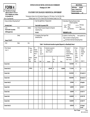 Form 4 Statement of Changes in Beneficial Ownership