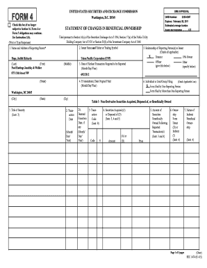 Form 4 Statement of Changes in Beneficial Ownership