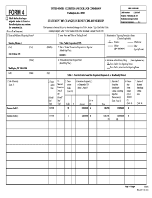 Form 4 Statement of Changes in Beneficial Ownership
