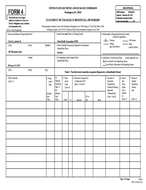 Form 4 Statement of Changes in Beneficial Ownership