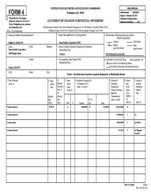 Form 4 Statement of Changes in Beneficial Ownership
