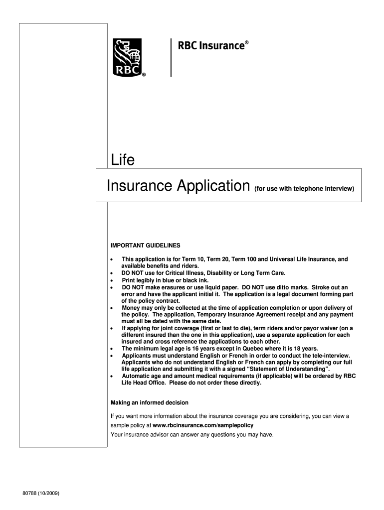 rbc application form Preview on Page 1