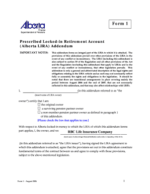 Alberta LIRA Addendum