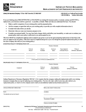 Crockery inventory format - S4518 R10-03 BMA340. INDIANA REPLACEMENT FORM