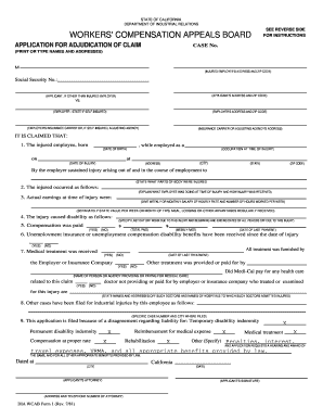 California Workers' Compensation Appeal Form