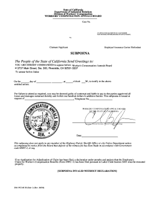California Workers' Compensation Subpoena