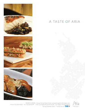 ARIA Restaurant Event Inquiry Form