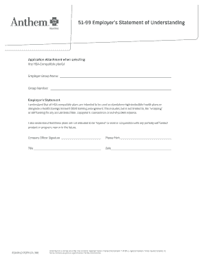 Employer’s Statement of Understanding for HSA-Compatible Plans