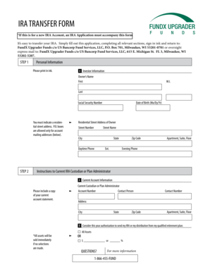 IRA Transfer Form FundX Upgrader