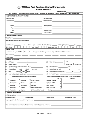 TMDP profile form - Texas Molecular