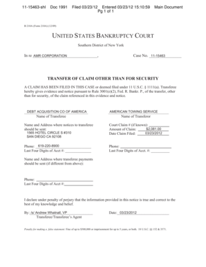 US Bankruptcy Court Form 210A