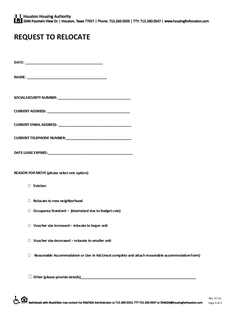 houston housing authority request to move Preview on Page 1
