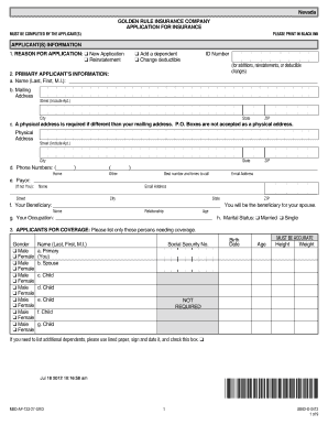 Health Insurance Application Form