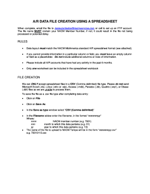 A/r data file creation using microsoft excel - NACM MidAmerica