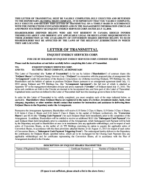 Letter of Transmittal for EnQuest Energy Services Corp
