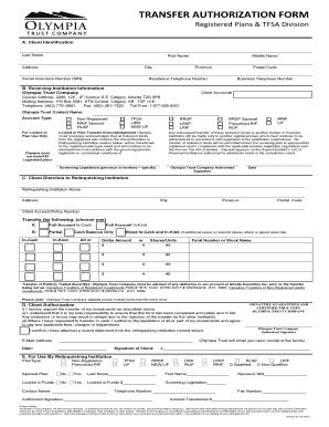 Transfer Authorization Form