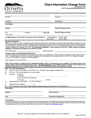 Client Information Change Form