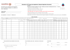 PTT Energy Card Application Form