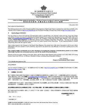 Shareholder Communication Preference Form