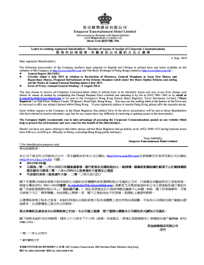 Shareholder Communication Preference Form