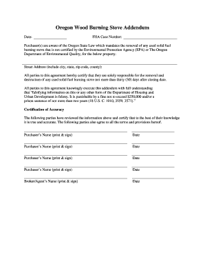 Oregon Wood Burning Stove Addendum - BLB Resources