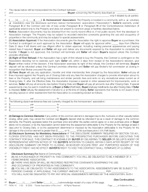 Florida Homeowners Association Addendum