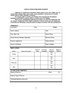 Employment Application Form
