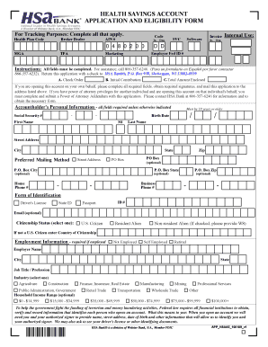 Health Savings Account Application Form